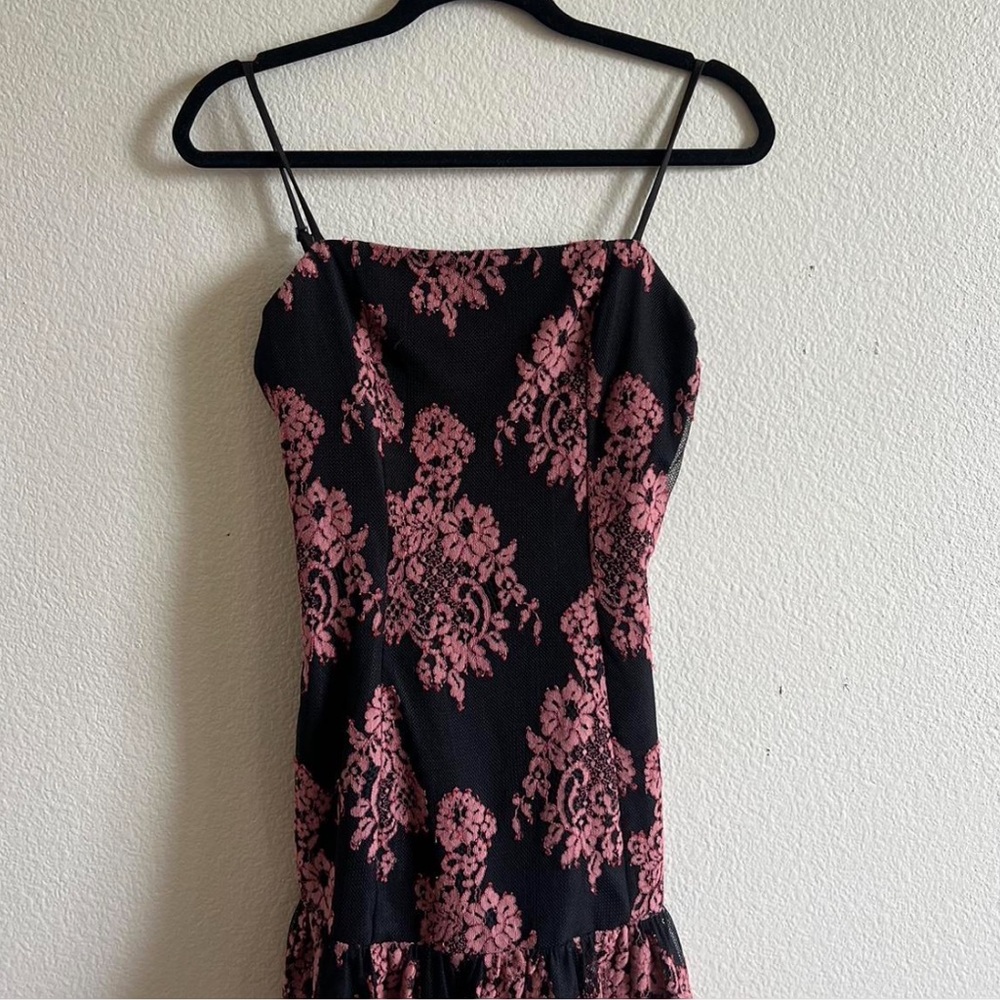 black and pink dress